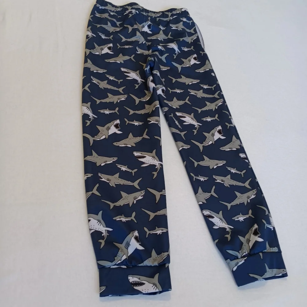 Shark Themed Sweats Sz 150 (10-12years Old) With Pockets